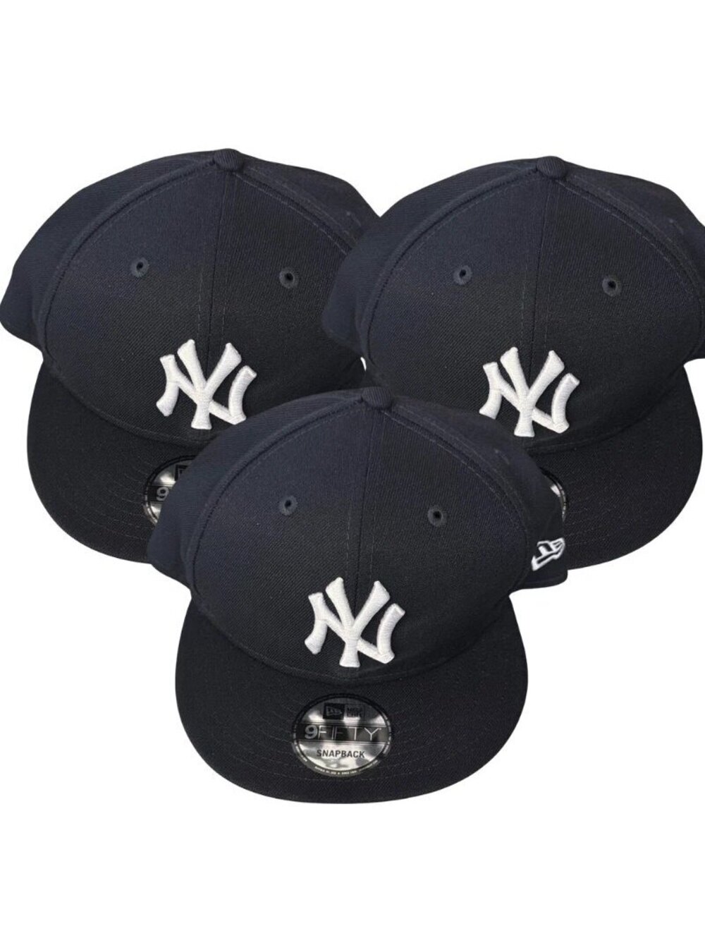 New Era New York Yankees 9FIFTY Snapback Hat Navy White MLB Cap 3 Pack